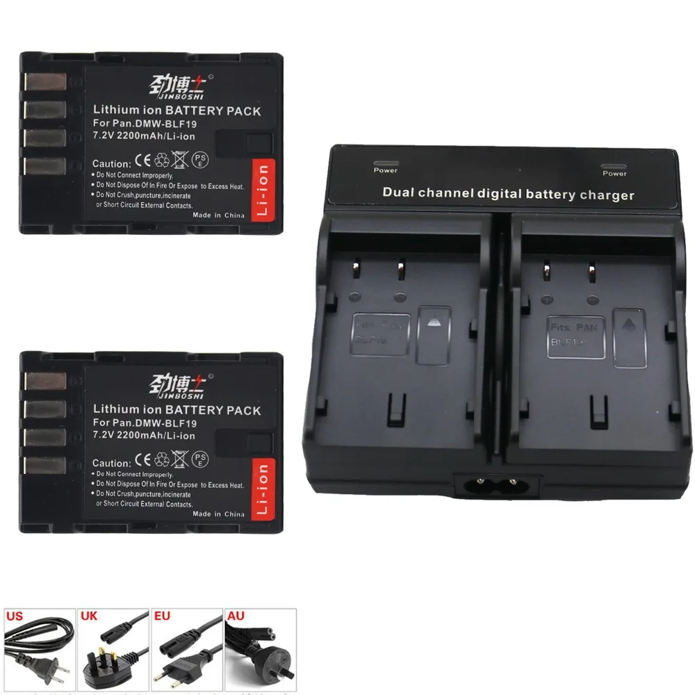 2 шт. DMW-BLF19 DMW BLF19E BLF19 DMW-BLF19E литий-ионный аккумулятор и светодиодное двойное