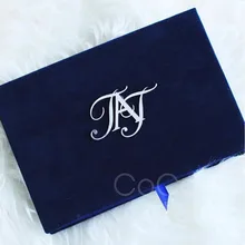 Cocostyles Пользовательские Потрясающие темно-синий в коробке пригласительные карты для элегантных Свадебные торжества