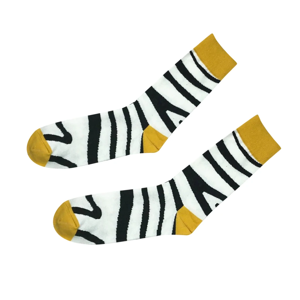 1 Pair Novelty Men’s Casual Cotton Crew Socks Stockings Brightly Colored Animal Patterns