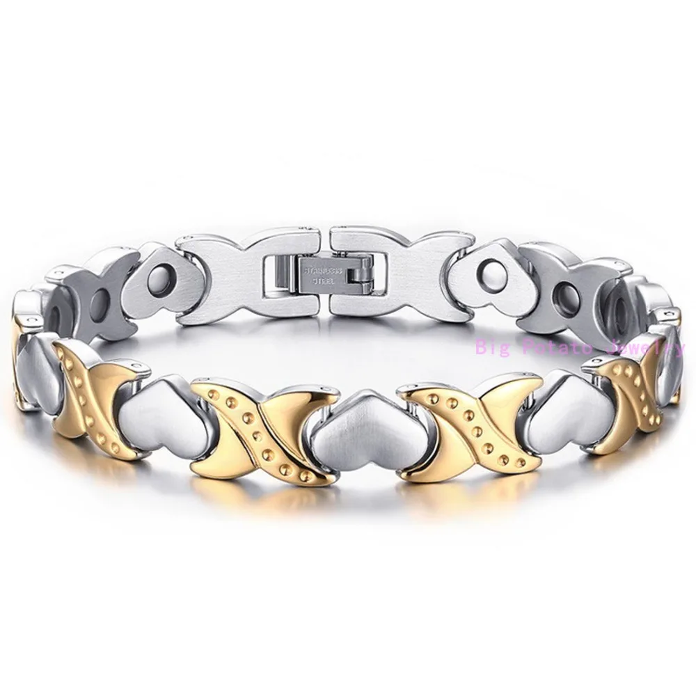 2016 Hot Sell Popular Silver Gold With Romantic Heart Bracelet