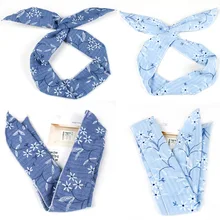 1 шт. повязки для женщин Мода хлопок Мумия лук шарф цветочные дикие волосы группа женский G0408