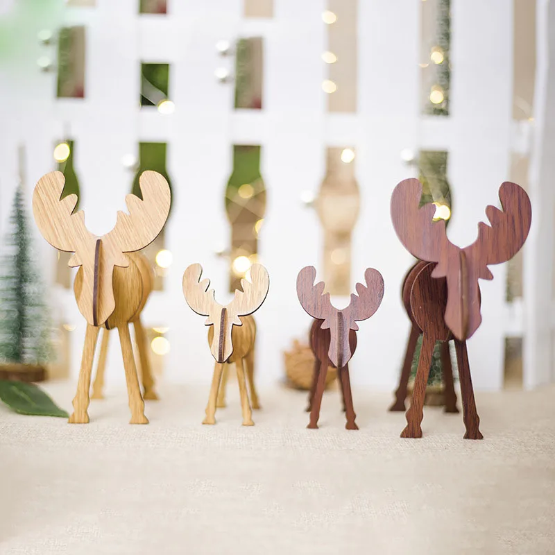 

New Christmas Decoration DIY Wooden Elk Ornaments Ornaments Children's Gifts For Home Bars Decor Shopping Malls Festive Pendant