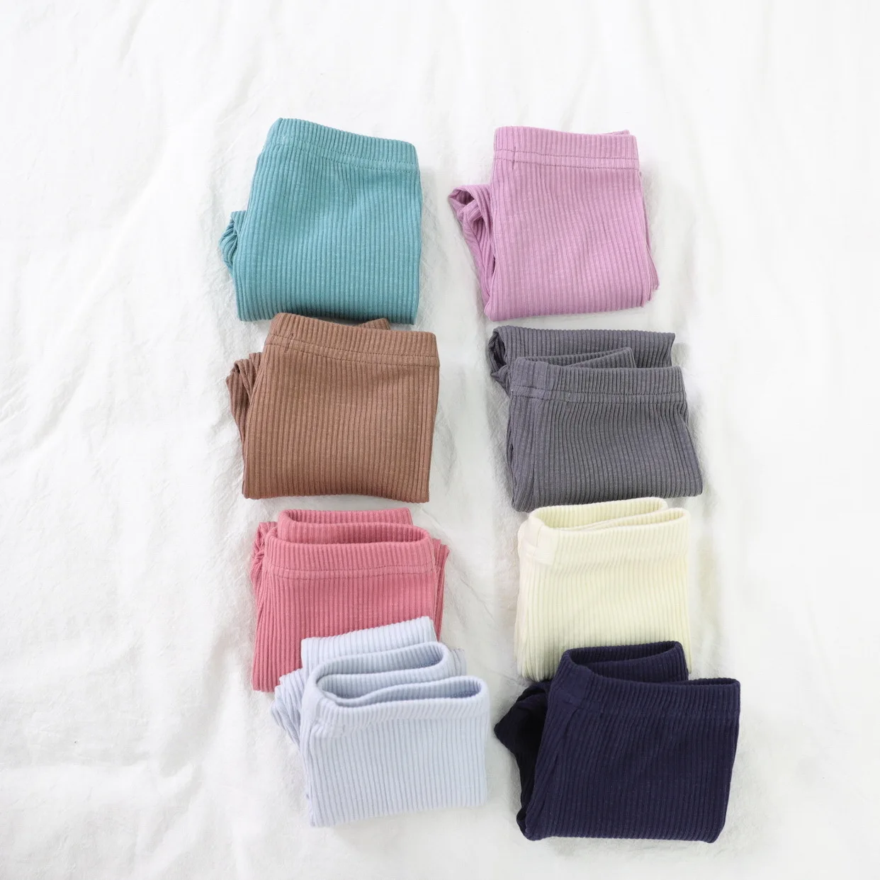 

Ribbed Cotton Baby Girl Stretch Leggings Pantyhose Children Pants Boys Girls Striped Knitted Trousers Kids Solid Casual Leggings