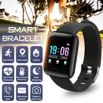 

Man Women Smart Watch 116 Plus HR Blood Pressure Oxygen Monitor Custom Dial Colorful Waterproof Heart Rate Monitor Sport Watch