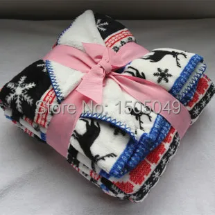 

SUPER SOFT MINK FLEECE FLANNEL BLANKET BED SHEET CHRISTMAS DEER 300G/SM150x200cm(59x79inch) (free shipping)