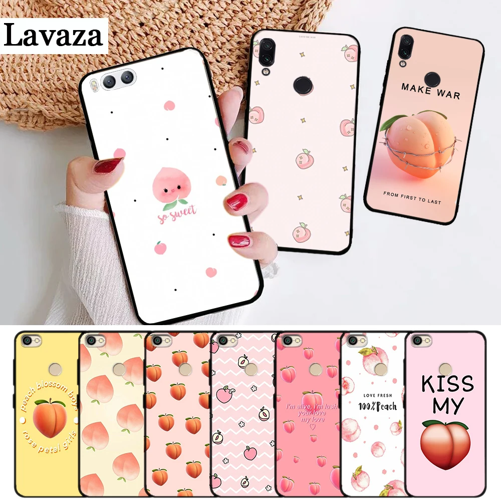 

Lavaza Pink peach Silicone Case for Xiaomi Redmi 4A 4X 5A 5 Plus S2 6 6A 7A K20 Note 4 7 Pro Prime Go