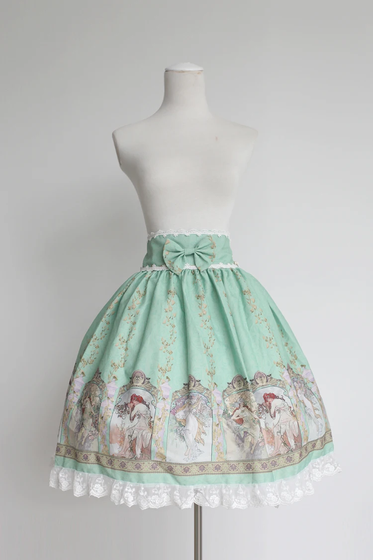 Юбка Mucha Soufflesong юбка для девочек с принтом на заказ завышенной талией|lolita skirt|skirts for