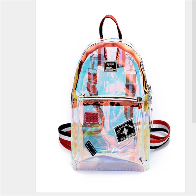 Женский прозрачный мини рюкзак Bolsos модный школьный из ПВХ два размера S M|Рюкзаки|