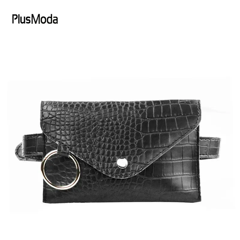 

Women Waist Belt Bag Crocodile Pattern PU Leather Flap Chest Bag Small Women Shoulder Bag Travel Bag Waist Pack 2019 New Arrival