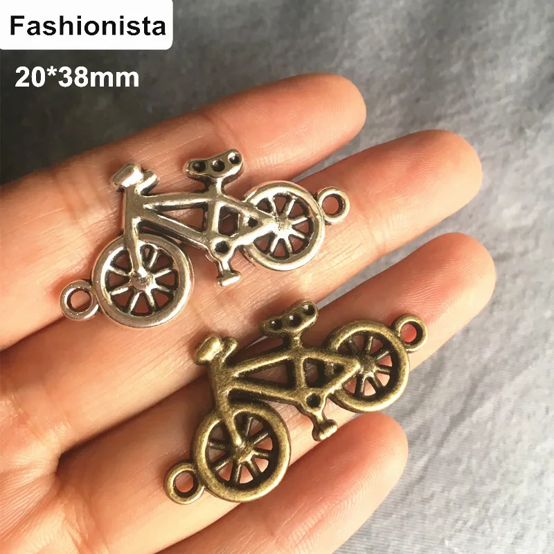 40 Pcs Bike DIY Vintage Jewelry Accessories Bicycle Charm Connector For