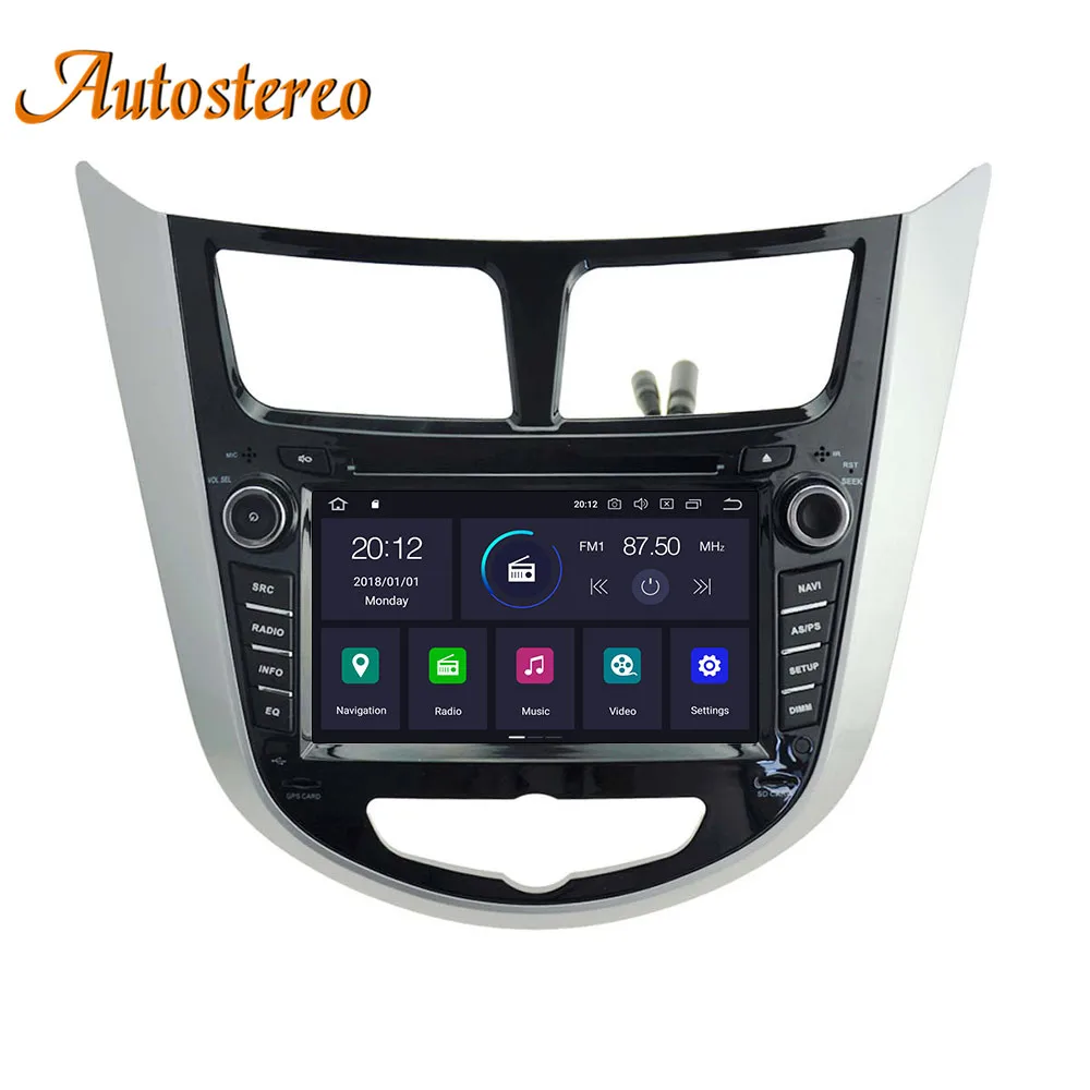 Discount DSP Android 9.0 Car GPS Navigation Car DVD Player For Hyundai Accent Verna 2011-20127auto stereo head unit multimedia player nav 1