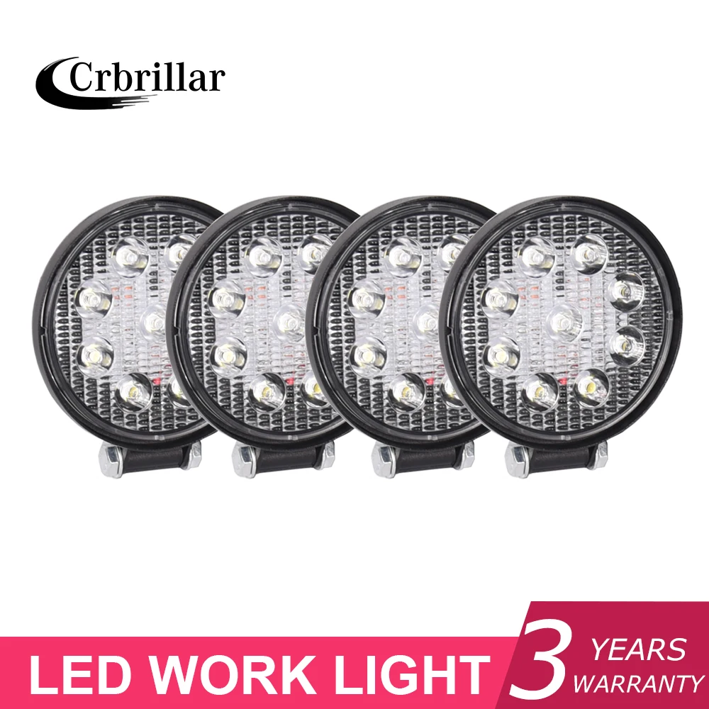 

Crbrillar 4 Inch 42W Car LED Work Light Lamp Offroad Boat Car Motorcycle SUV Driving Lighting Round Floodlight Spotlight 12V 24V