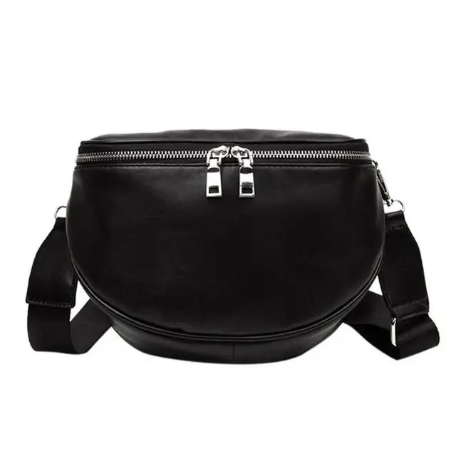 Women Leather Waist Chest Bags Fashionable Casual Belt Shoulder Zipper Crossbody Messenger Chest Bag For Women Girls Sports Bags