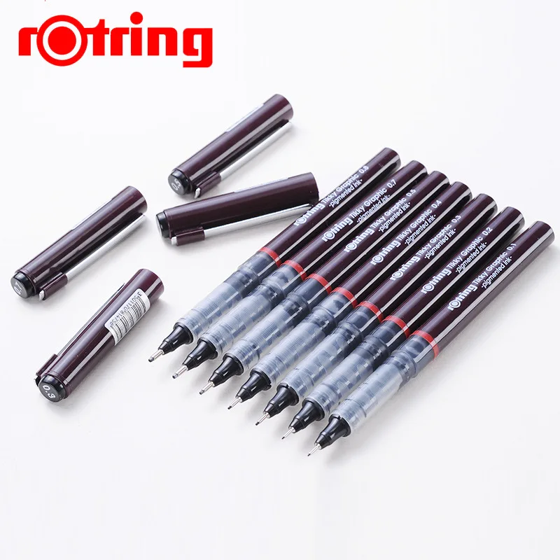7 шт. Rotring Tikky графическая ручка из волокна Fineliner 0 1 2 3 4 5 мм игольчатая тонкая