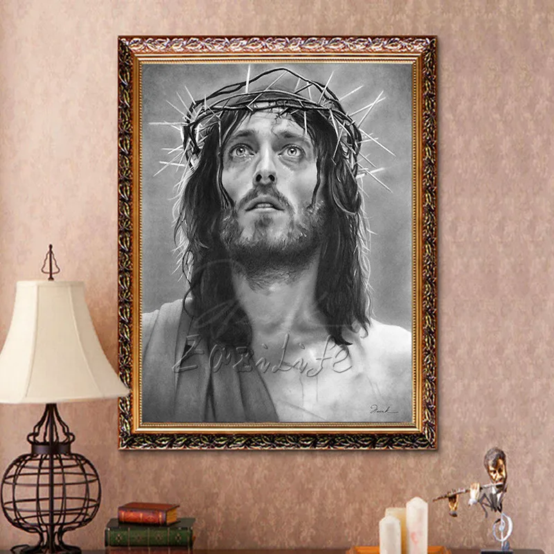

Home Decor Jesus Christ Painting the Portrait of Jesus Art Decor Painting Print Giclee Art Print On Canvas Ready to Frame 7