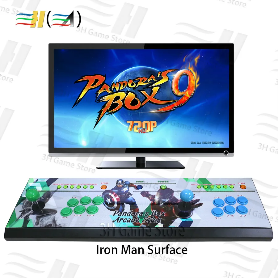 2018 Pandora Box 9 1500 in 1 Video Games Arcade Stick Console 2 Players joystick led button Pandora's box 5 plus Version console