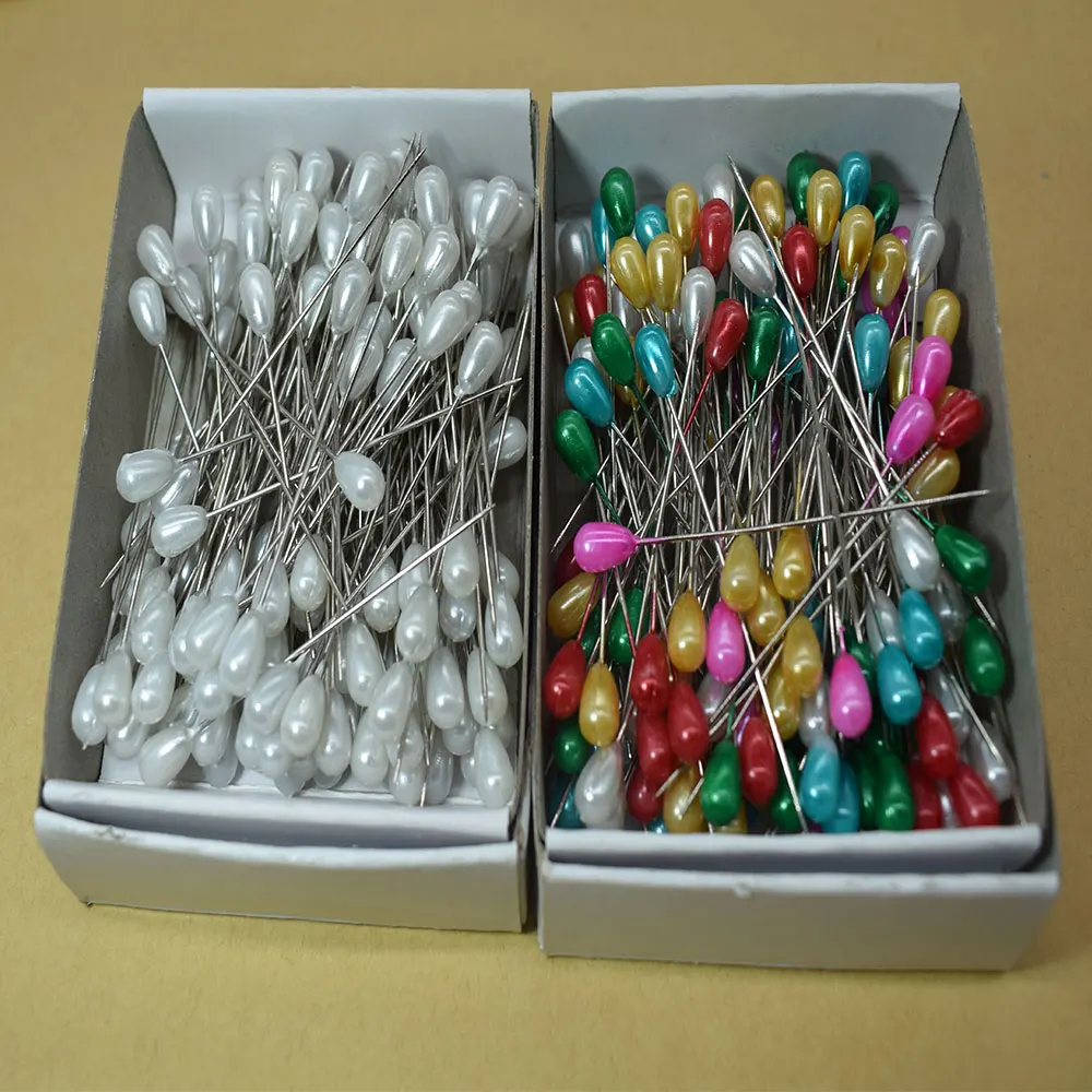 100pc Round Pearl Head Sewing Needles Stitch Pins Dressmaking Pins Wedding Bride Corsage Accessories Corsage Florists Sewing Pin