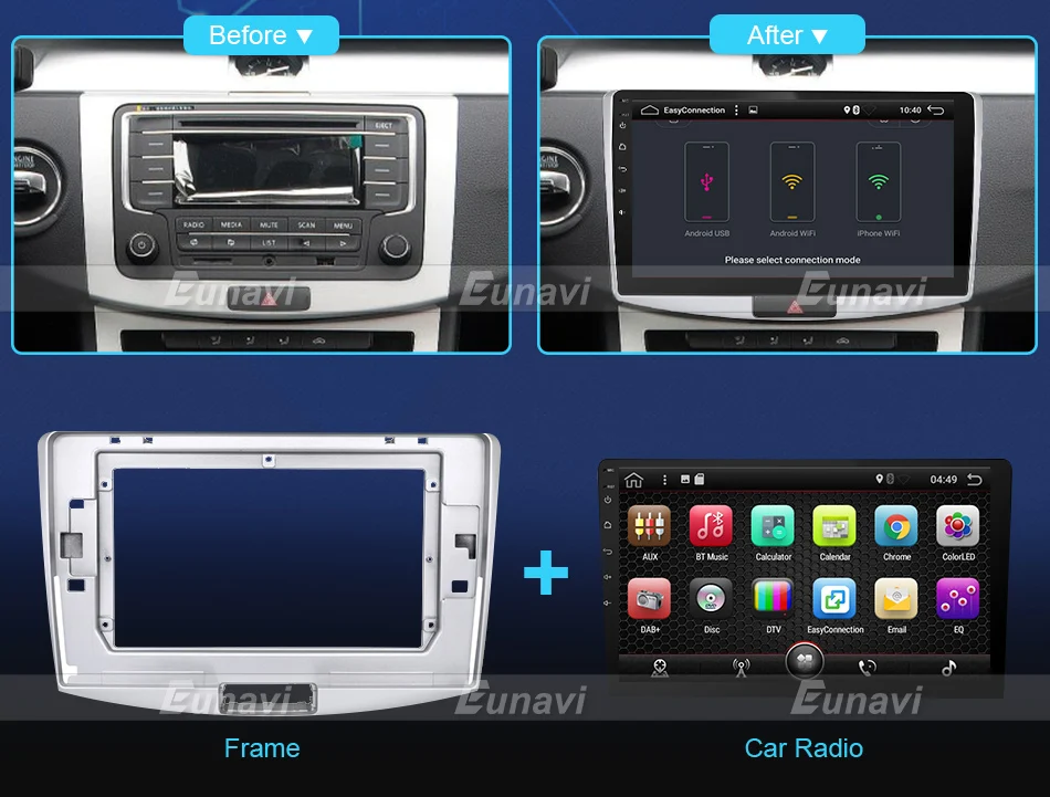 Clearance Eunavi Quad Core 2G RAM 32G ROM Android 7.1 2 din Car Radio GPS Navi For VW Skoda Magotan POLO PASSAT Golf 7 Jetta Super Octavia 6