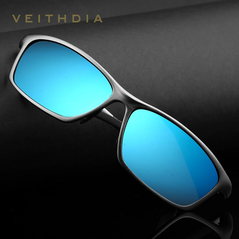 Koop VEITHDIA Brand Designer Aluminium mannen Gepolariseerde Zonnebril Sunglass Eyewear Accessoires Mannen Blauw Spiegel Zonnebril Goggle 6520