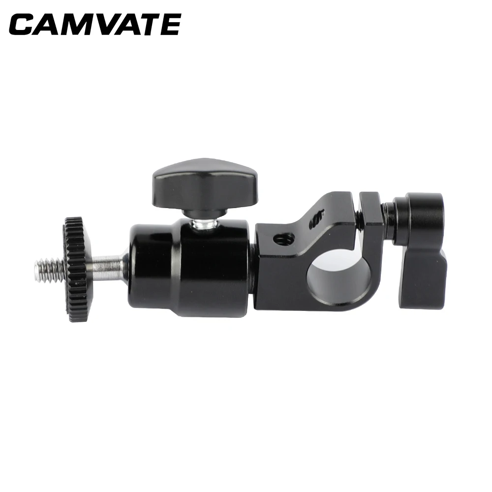 

CAMVATE 1/4"-20 Mini Ball Head With Single 15mm Rod Clamp For Camera Monitor C2081