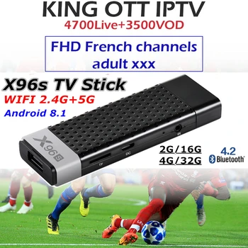

X96S smart TV Stick HD 4K BOX IPTV subscription Europe France UK Arabic French Poland Canada USA IPTV M3U 6000+ Live adult