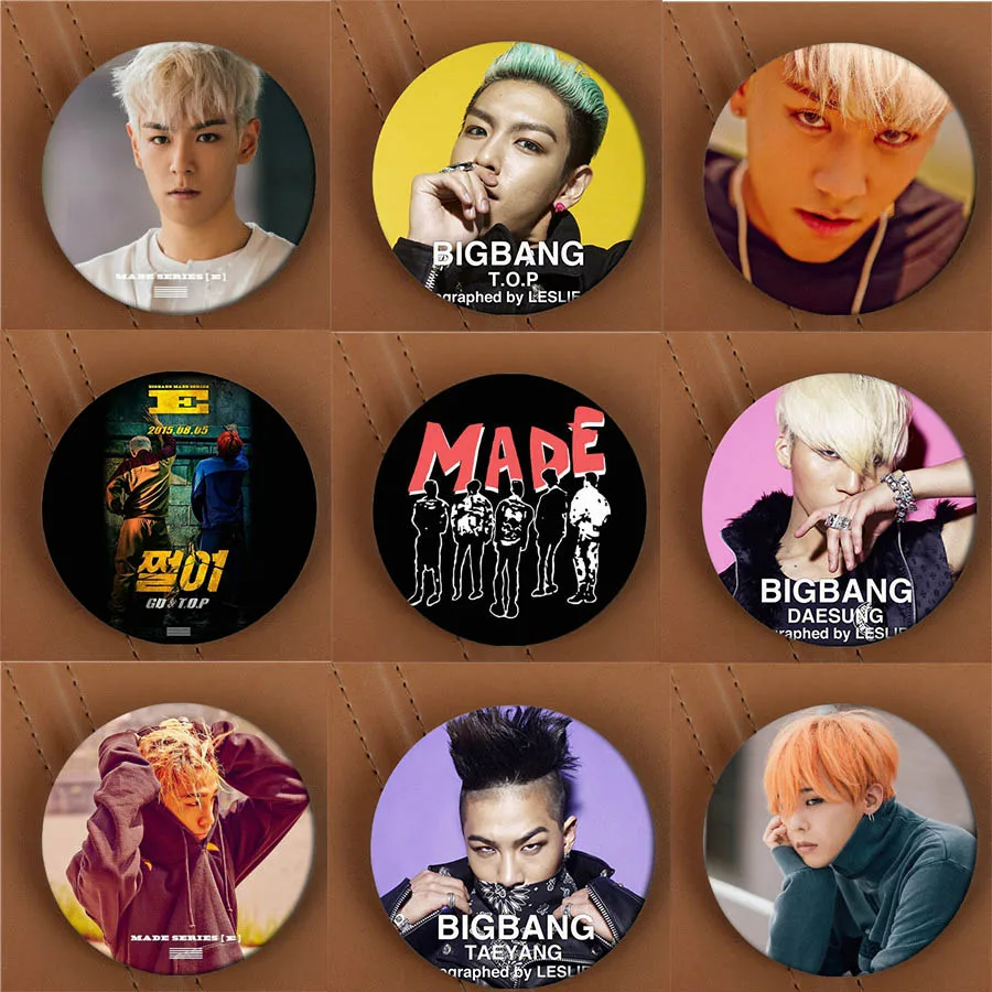Youpop Kpop Bigbang Gd Top Made E Album Brooch K Pop Pin Badge Accessories For Clothes Hat Backpack Decoration Hz1676 Brooches Aliexpress