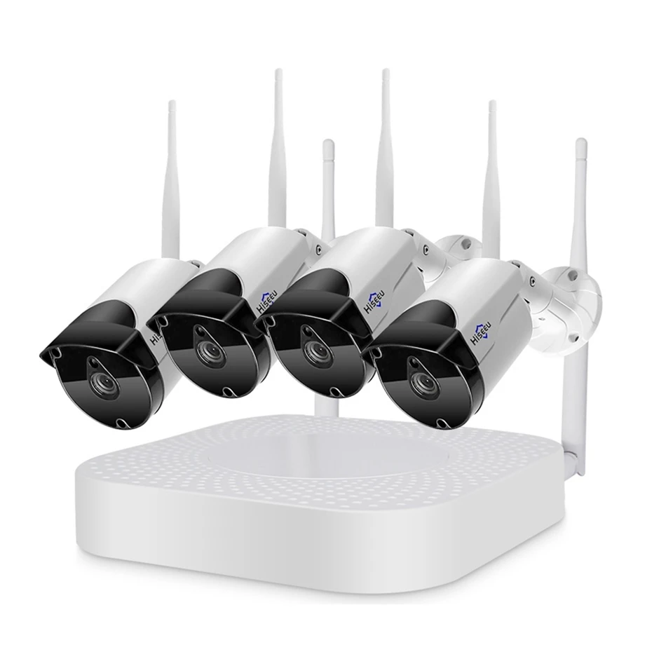 Hiseeu 4CH Беспроводной 960 P WI-FI CCTV Системы IP Камера видеорегистратор Регистраторы ИК Открытый Камера комплект видеонаблюдения