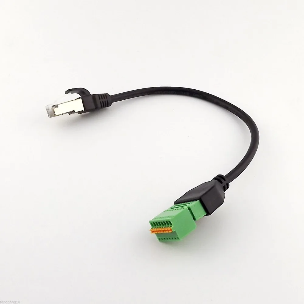 

1pcs RJ45 Ethernet Male Plug To 8 Pin AV Terminal Spring Solderless Block Adapter Cable 25cm