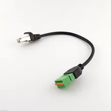 1pcs RJ45 Ethernet Male Plug To 8 Pin AV Terminal Spring Solderless Block Adapter Cable 25cm