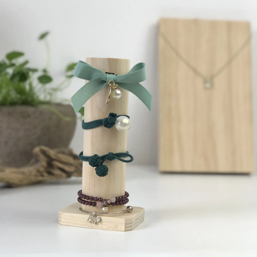 Solid Wood Hair Rope Display Stand Hair Jewelry Display Stand in