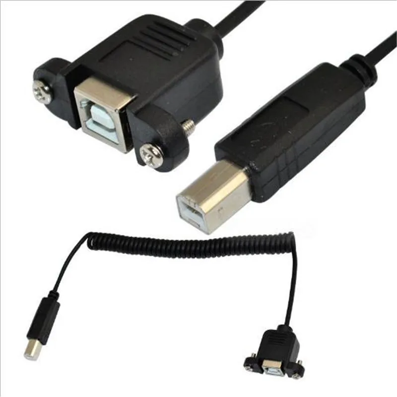 USB-B female extension USB print port extension cable Print Male to female panel wire fixing with ear extension cable