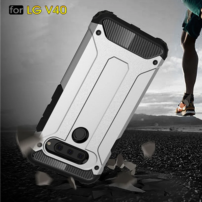 

Soft Silicon + PC Hard Armor Anti-knock Back Cover Case For LG V40
