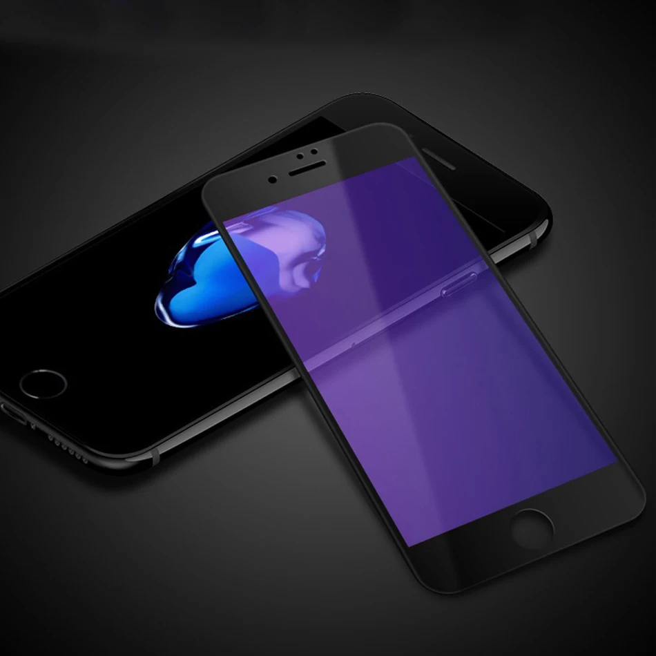 Anti Blue Light Tempered Glass For iPhone 8 7 6 6s Plus Full Coverage Screen Protector PET Soft edge Fit Front Film i7 | Мобильные