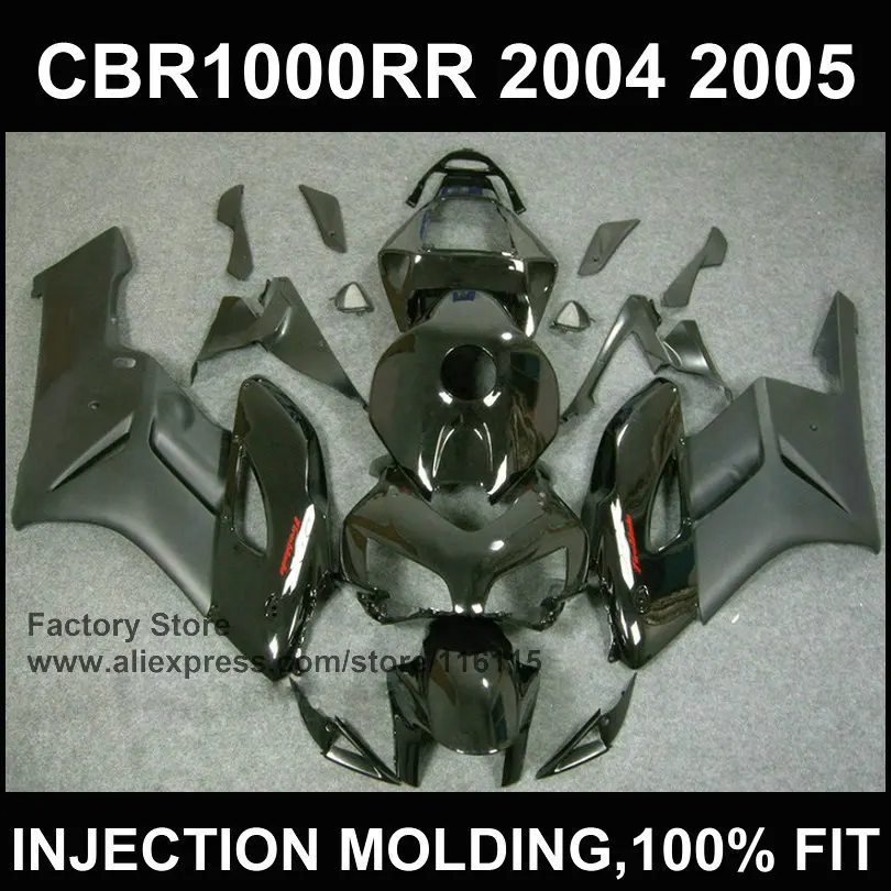 Glossy dark black Injection molding body parts for HONDA  CBR 1000RR fairings 2004 2005  CBR1000RR 04 05 bodyparts