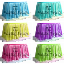 2 м много Ice шелк Юбка для стола с пачки добычу Пелерина Для Свадебные украшения Event