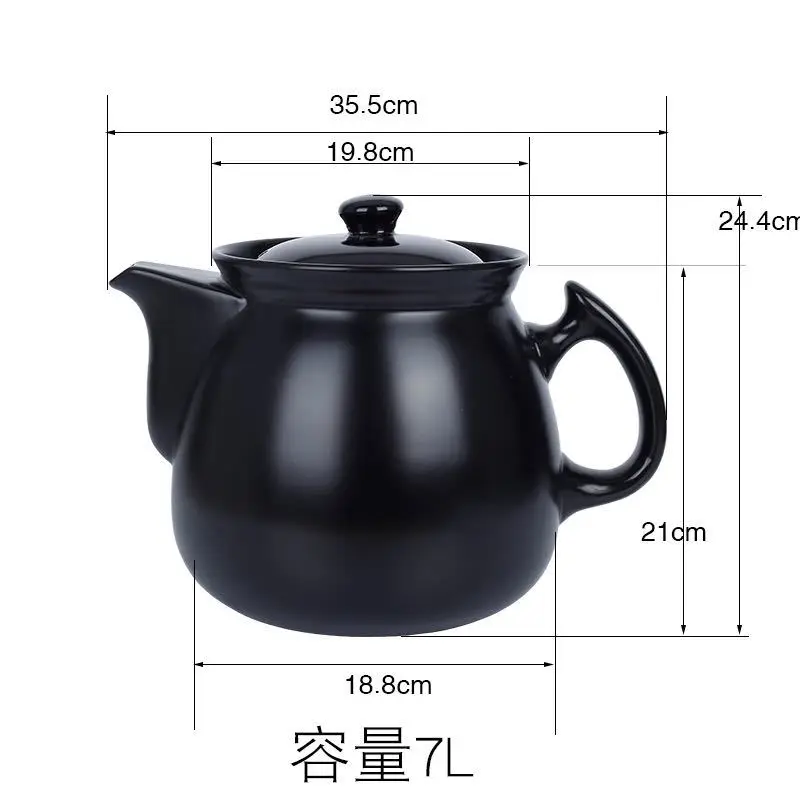 Decocting herb casserole large size kettle Chinese medicine casserole health high temperature pot large capacity open fire gas - Цвет: 7L