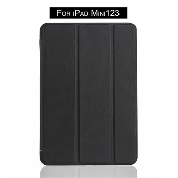 

Shockproof PU Leather Solid Silicone Soft Cover Case Suitable for iPad Mini 1/2/3 Protective Skin Smart Cover Stand Black
