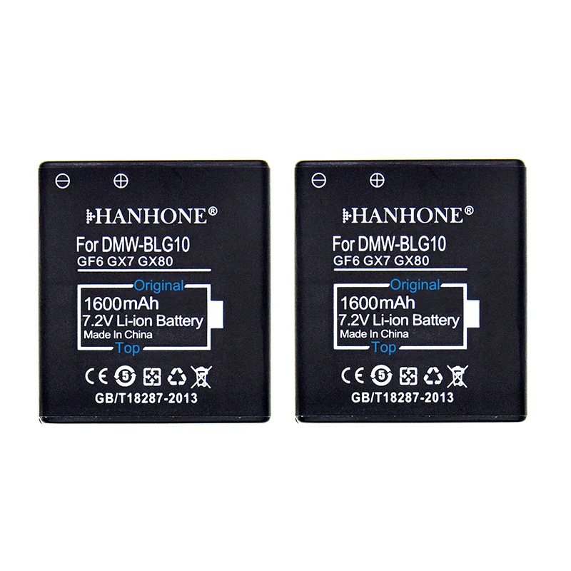 2 шт. аккумулятор BLG10E BLG10PP BLE9E 1600 мАч для Panasonic Lumix DMC GF6 GX7 GF3 GF5 ZS100 ZS60 LX100 GX85 ZS70