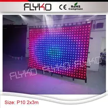Свадебная Дискотека вечерние полноцветный фон для видео занавес P10cm 2x3 m Высококачественная сценическая светодиодная видео штора