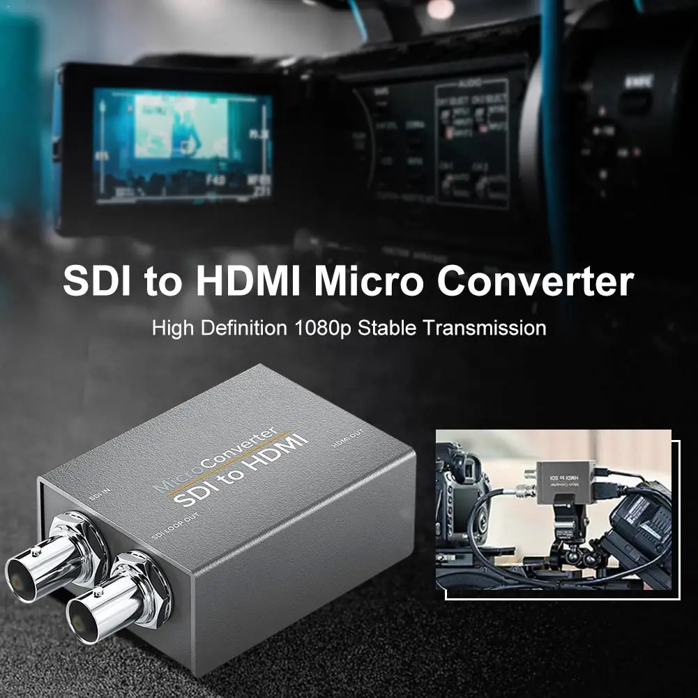  2-way Micro Converter SDI To HDMI With Power Two SDI In To HDMI Output Mini 3G HD SD-SDI Video Conv