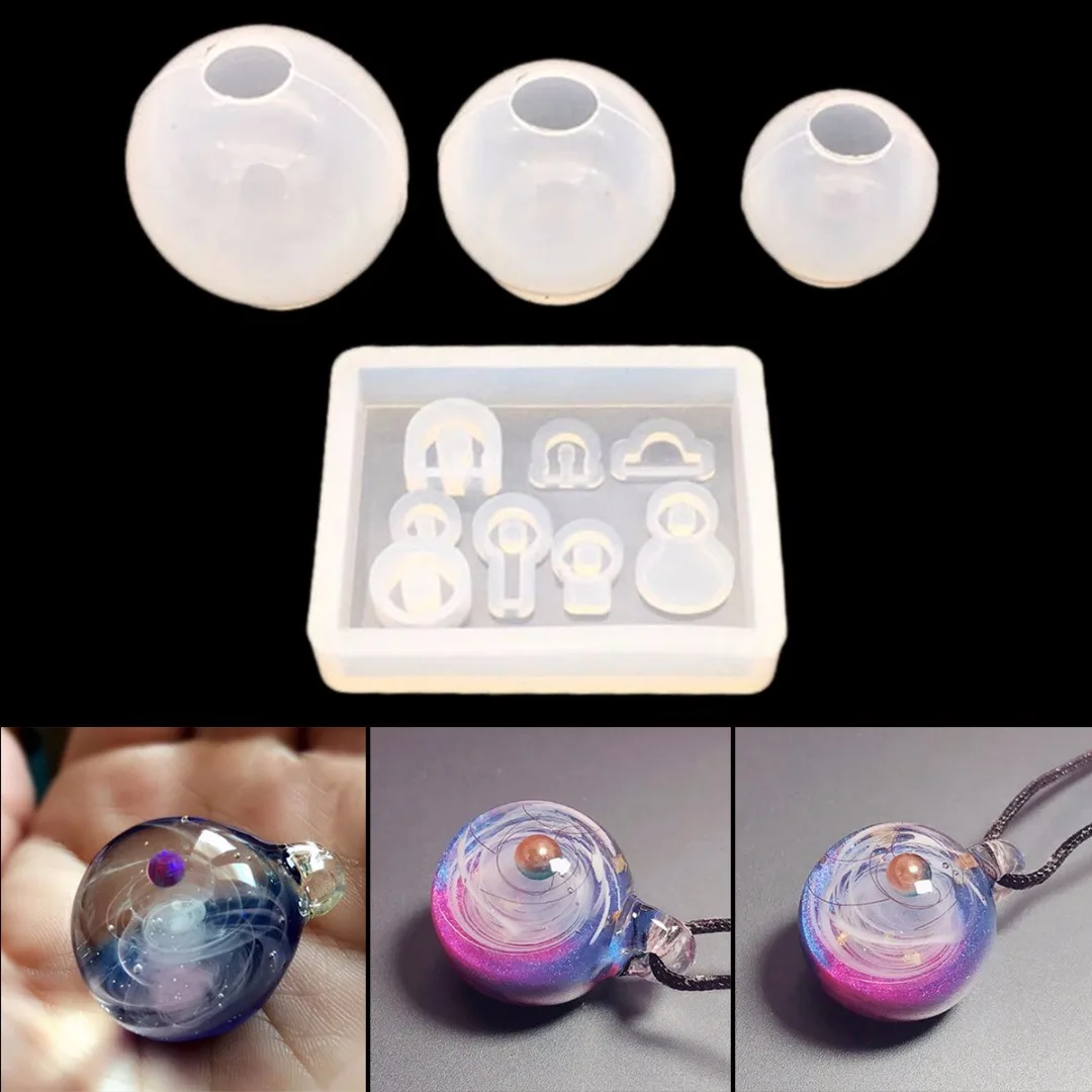 Spheric Jewelry Pendant Silicone Mold Ball Shaped Crystal Molds Fondant Baking Mould DIY Cake Decorating Tool