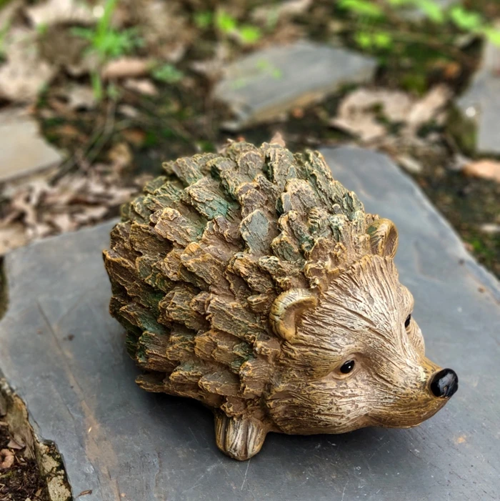 Ёжик из смолы Pinecone резьба по дереву текстурированные садовые животные балкон садовое украшение на открытом воздухе