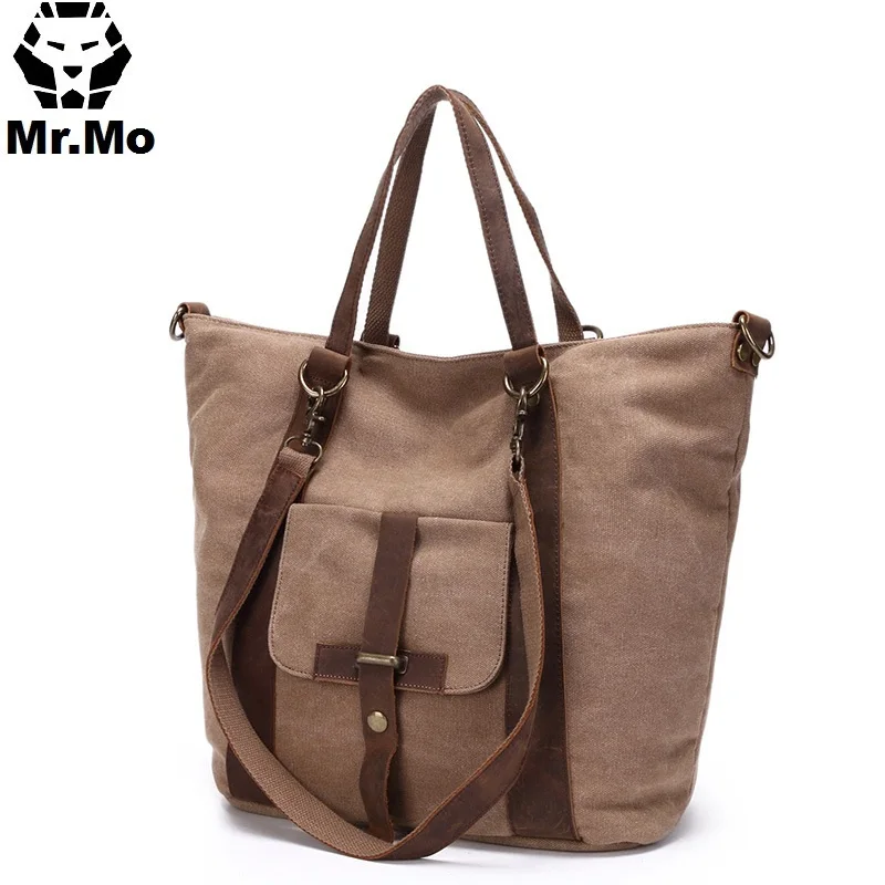 

Luxury Designer School Bag Retro Casual Men Single Shoulder Canvas Bag Solid Zipper Messenger Travelers Shoppers Ladies Hand Bag