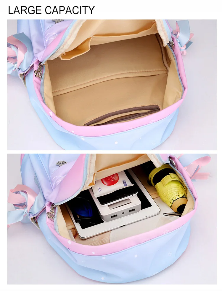 Радуга школьные сумки рюкзаки для девочек подростков печать школьные сумки рюкзак и сумка Dos розовый начальной школы детский школьный рюкзак