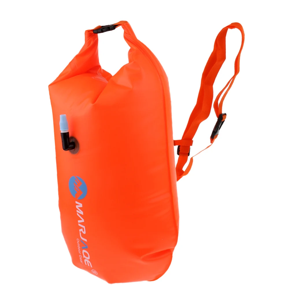 

Perfeclan Inflatable Swim Buoy Dry Bag Open Water Swimming Tow Float Orange Premium PVC Construction Lightweight Durable