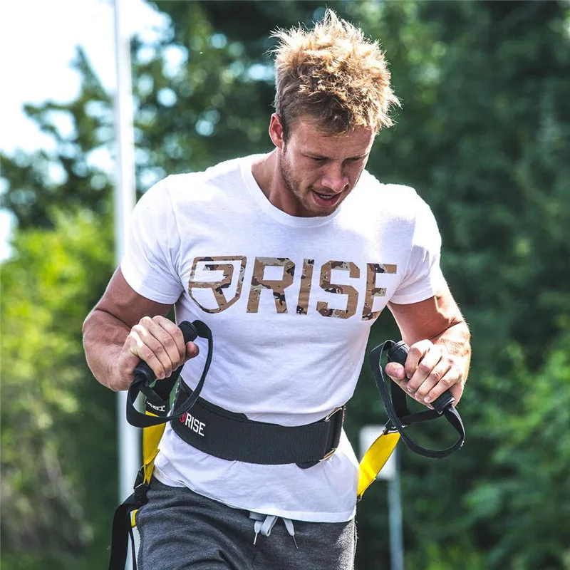 

2019 Summer Mens T-Shirt Camouflage Letter Print Short Sleeve Gyms Fitness Bodybuilding T-shirt Men Workout Slim Cotton Tee Tops