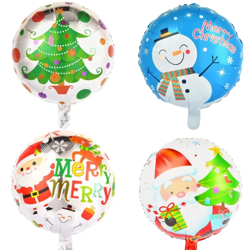 

4pcs 18 inch Christmas foil balloons merry Christmas helium balloon Christmas decoration inflatable air balls party supplies