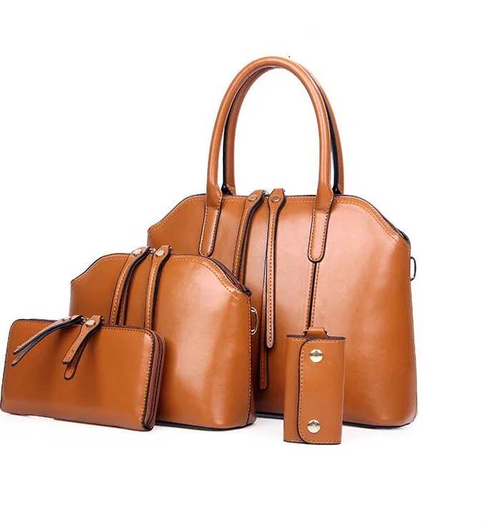 HOT 4PCS font b SET b font Super PU Leather bag women messenger bags Casual totes