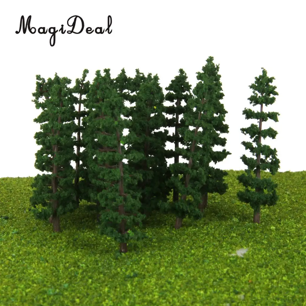 20Pcs/Lot 1/100 Scale Plastic Fir Tree Model Train Garden Street Yard Greenery Scene Scenery Landscape Layout HO