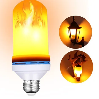 

2018 New Lampara E27 Led Flame Effect Fire Light Bulbs Flickering Emulation Decorative Lamps Simulated Vintage Bulb For Club